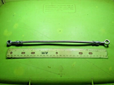 Braided Stainless Steel Brake Line 10 mm Banjo # 6 NOS 12 1/2" end 2 end Russell - Image 1 of 3