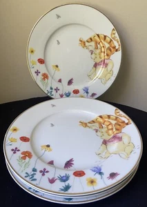 Piatti per insalata floreale Disney Winnie il Pooh e la tigre tra i fiori 8"" 4 nuovi - Foto 1 di 3