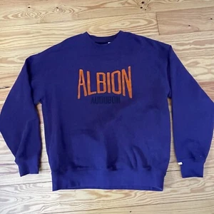 y2K LILA Levi’s Gold Tab Sweatshirt mit Rundhalsausschnitt Velours Albion Audubon LOGO Medium - Bild 1 von 5