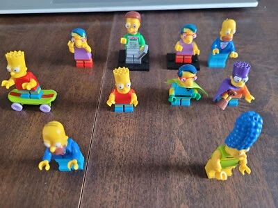 LEGO Simpsons Minifigures Lot of 10 Figures Bart Marge Ned Homer Millhouse - Image 1 of 4