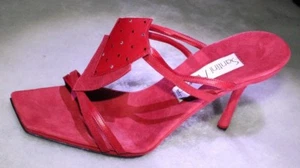 NIB Santini Mavardi Miami red suede pumps sandals Shoes 36 6 4 heels medium b m - Picture 1 of 8