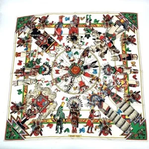 Hermes Carré 90 vintage: Kermit Oliver: Kachinas, indiani Hopi: Giappone - Foto 1 di 10