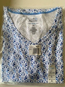 Nueva Camisa Manga Corta 2XL Azul Estampado Croft & Barrel 100% Algodón - Envío Gratis - Imagen 1 de 1