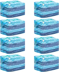 TAILI 8 Pack Vacuum Storage Bags Space Saver, Blue Jumbo Cube 31X40X15 Inch, Ext - Picture 1 of 12