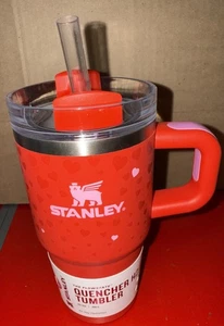Stanley 20 oz Quencher Tumbler Valentine's Day Ruby Hearts - Picture 1 of 5
