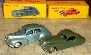 JAGUAR XK120 COUPE & 203 PEUGEOT CARS - DINKY TOYS REPRODUCTIONS DeAGOSTINI - Picture 1 of 10