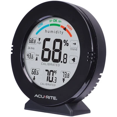 Acurite Indoor Humidity Monitor With Alarms Accurate Temperature Meter 158F 70C - Image 1 of 4