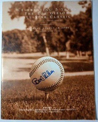 BOB GIBSON SIGNED AUTOGRAPHED ALL STAR CLASSIC GOLF PROGRAM ST. LOUIS CARDINALS - Image 1 of 4