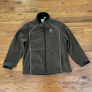 WearGuard UPS Uniform Brown Jacket Soft Shell Full Zip Mens Size Large Zip - Picture 1 of 9