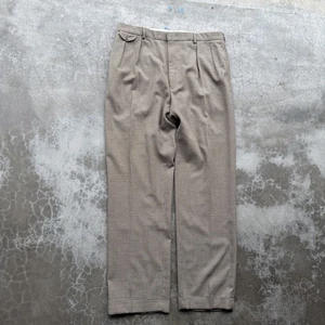 Vintage 90’s Polo Ralph Lauren Golf Wool Pleated Trousers Pants 38x34 Brown  - Picture 1 of 15