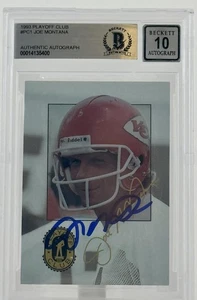 1993 Playoff Club #PC1 Joe Montana Auto Kansas City Chiefs BGS Autograph 10 - Picture 1 of 5