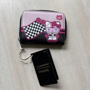 Cartera Loungefly Sanrio Hello Kitty Racer Mini Cremallera Rosa Negra Nuevas Etiquetas Nueva con Etiquetas - Imagen 1 de 4