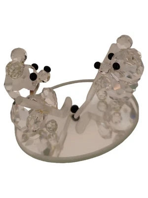 Bohemia Crystal Figurina Decorativa Orso Vetro Trasparente Classica - Immagine 1 di 3