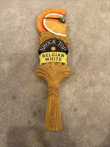 Shock Top belgischer weißer Zapfhahngriff orange Craft Bier Fass Zugknopf Männerhöhle - Bild 1 von 9