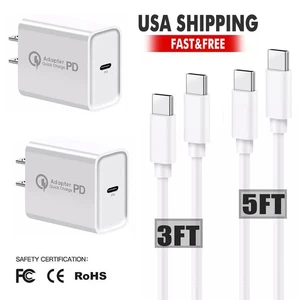 USB-C Fast Wall Charger+Type-C Cable For Samsung Galaxy A14 A15 A25 A35 A55 5G - Picture 1 of 26