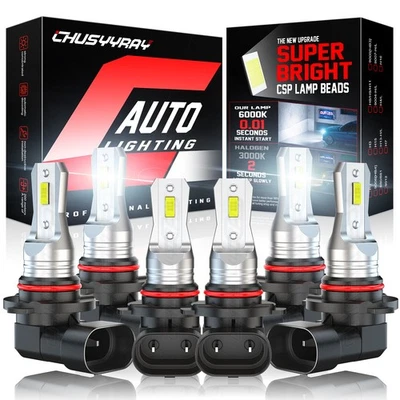 Combo de 6 faros LED + faros antiniebla 6000 k para Dodge Magnum 2005-2008 Foto 1 de 4