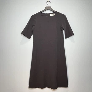 M.M. LAFLEUR Women's Short Sleeve Brown Stretch Sheath Dress Pockets Size 4 - Picture 1 of 7