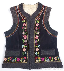 Very rare Ukrainian folk costume vest Boiko embroidered winter sleeveless jacket - Picture 1 of 11