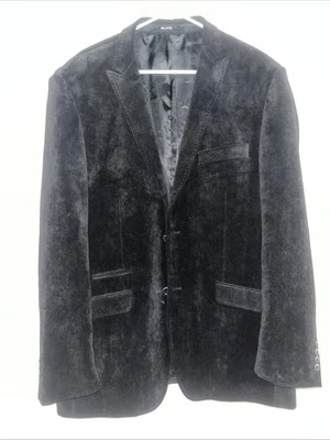 Traje Elite Traje Chaqueta Negro Jet Excelente Estado Talla 46L Hecho en Italia 2x Foto 1 de 4