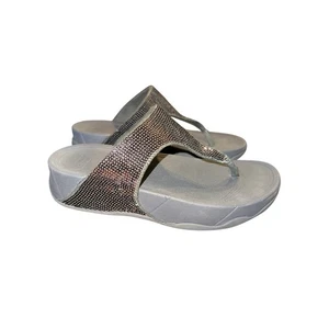 ⭐️ Damen FitFlop dunkelgrau Pailletten Zehenstegsandalen Größe 5 Beachy - Bild 1 von 5