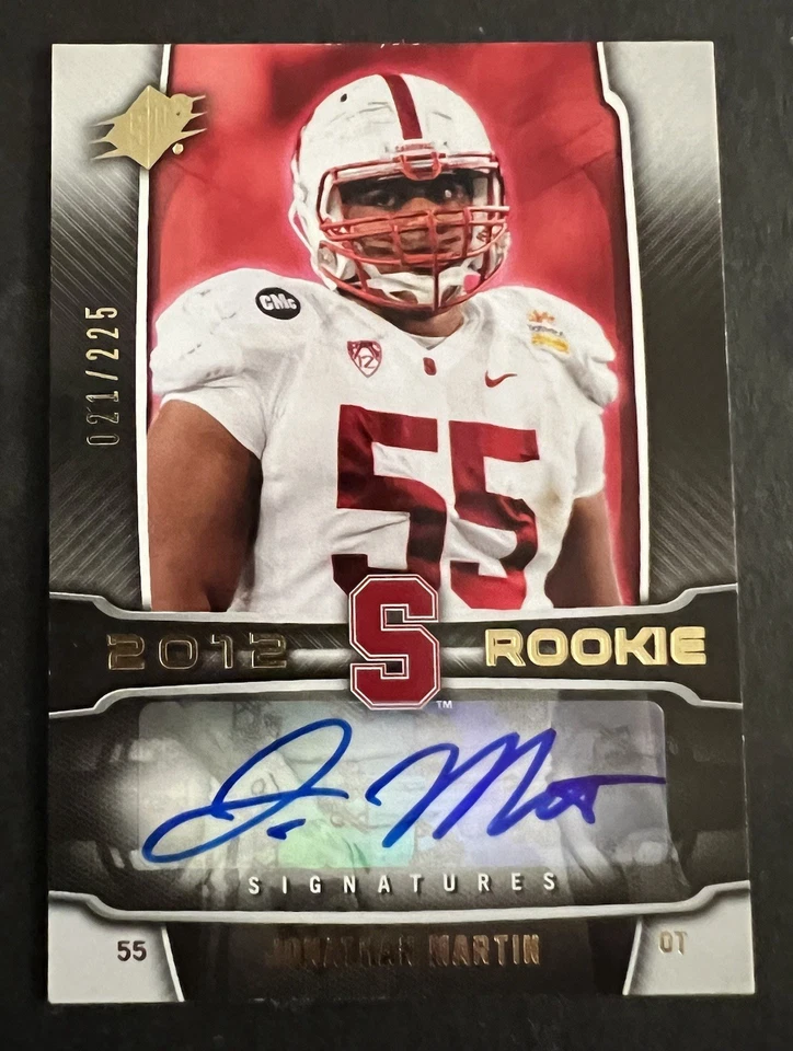 2012 SPx 021/225 Jonathan Martin #136 Rookie Auto RC - Image 1 of 2