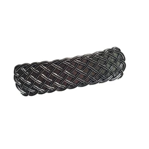 Barrette Clip Metal Hair 3.25" Long Basket Weave Pattern Pony Tail Girl Gift - Picture 1 of 4