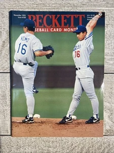 Tarjeta de béisbol Beckett mensual noviembre 1995 Hideo Nomo cubierta y reverso - Imagen 1 de 2