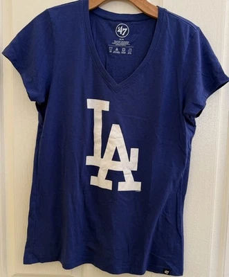 47 Brand Los Angeles Dodgers MLB Women's BLUE LA T Shirt- Size M - Image 1 of 4