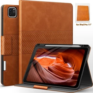 AUAUA Case for iPad Pro 11 inch 4th 3rd 2nd 1st Gen PU Leather Cover Stand Brown - Afbeelding 1 van 24