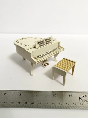 Juego de piano y banco miniatura vintage para casa de muñecas de Lundby Foto 1 de 4