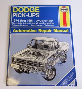 1974 through 1991 Dodge Pickup Truck Repair Manual Service Book 2WD 4WD - Bild 1 von 12