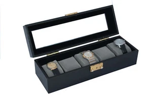 CAJA ORGANIZADORA DE ALMACENAMIENTO DE CUERO SINTÉTICO 5 RELOJES VITRINA - Imagen 1 de 3