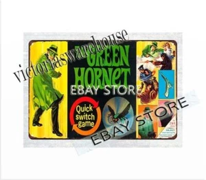 pub cafe wall decor 1966 THE GREEN HORNET QUICK SWITCH GAME metal tin sign - Picture 1 of 4