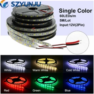 5050 DC12V 1M 3M 5M waterproof 60LED/M Light Strip Flexible Ribbon  lamp - Picture 1 of 11