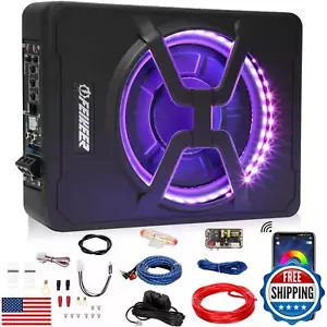 Feikeer 10" 800W Under Seat Car Subwoofer, Blue-Tooth Subwoofer for Car with - Picture 1 of 5