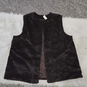 Talbots DAMEN 2X 149 $ BRAUNE KUNSTFELLWESTE - Bild 1 von 9