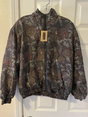 Bogari Petite Silk Paisley Bomber Jacket VTG 90s Grandmacore Full Zip PM NWT - Image 1 of 4