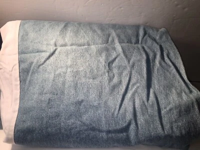 Laura Ashley Delia Denim Chambray Blue Jean Bed Skirt Stonewashed Dust Ruffle - Image 1 of 4