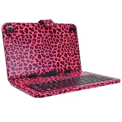 Digital2 RCK900PZA 9" Micro USB Case & Keyboard - Fits 9" Tablets (Pink Leopard) - Image 1 of 4
