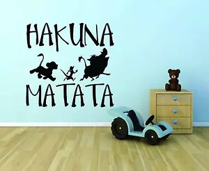 Hakuna Matata Quote Lion King Kids Vinyl Art Sticker For Home Room Wall Decals - Picture 1 of 3