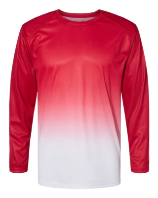 Badger Ombre Long Sleeve T-Shirt 4204 - Red - X-Large - Image 1 of 3