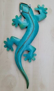 GECKO METAL WALL HANGING LIZARD POOL PATIO DECOR BEACH TROPICAL TIKI 18" LIZARD - Picture 1 of 5
