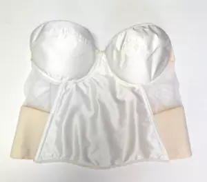 Flattering Me Low Back Strapless Bra 42C Bustier Longline Bridal Style 728 Ivory - Picture 1 of 9