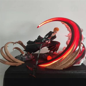 Anime Bleach Kurosaki Ichigo Getsuga Tensho Figure Combat Scene Statue Model Toy - Picture 1 of 10