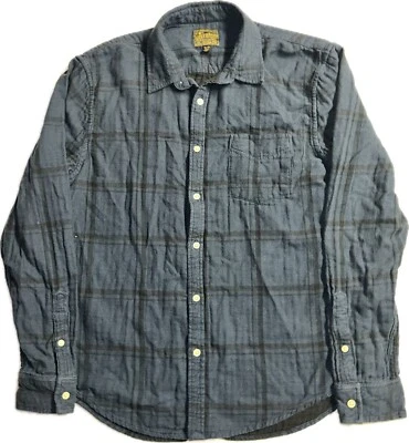 Lucky Brand 蓝色格子法兰绒长袖休闲纽扣衬衫 XL — 第 1/4 张图片