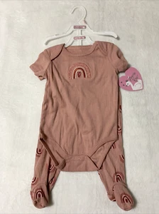 Duck Duck Goose Baby 6-9 Months 2-Piece Set Princess Rose Rainbow - Picture 1 of 6