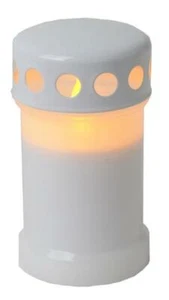 LED Grablicht Grabkerze weiß 14x8cm extra lange Lebensdauer bis ca.1000 Stunden - Bild 1 von 1