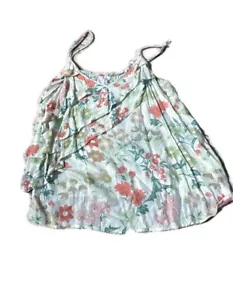 Maurices Flowing Floral Lightweight Spaghetti Strap Ruffled Tank Top Size Medium - Picture 1 of 3