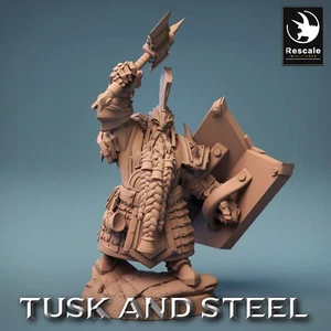 Enano Guerrero F15 - Tusk and Steel - Lord Of The Print - 28mm Tabletop Figura - Imagen 1 de 4