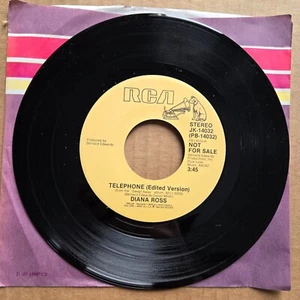 DIANA ROSS Telephone Edited Version DJ PROMO 45 7" R&B SOUL RCA Vinyl Record - Picture 1 of 2